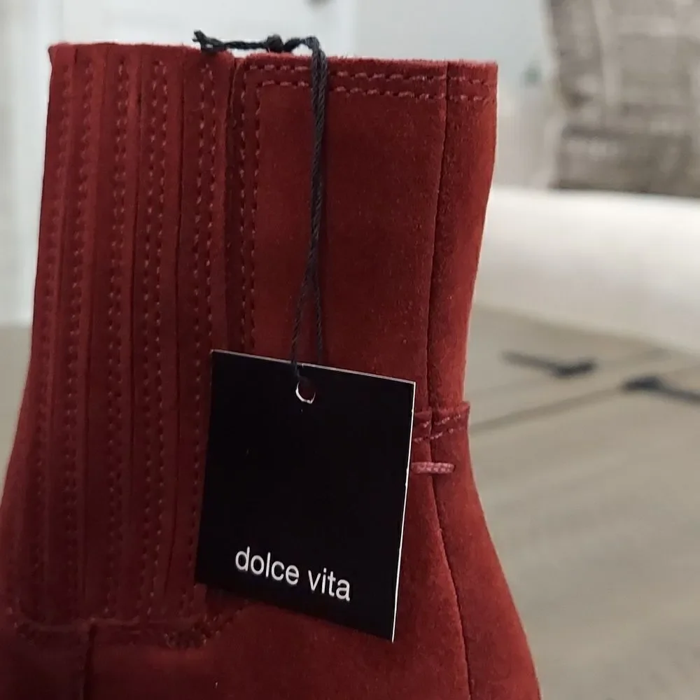 Dolce Vita Caster H2O Maroon Waterproof Suede Boots NWT